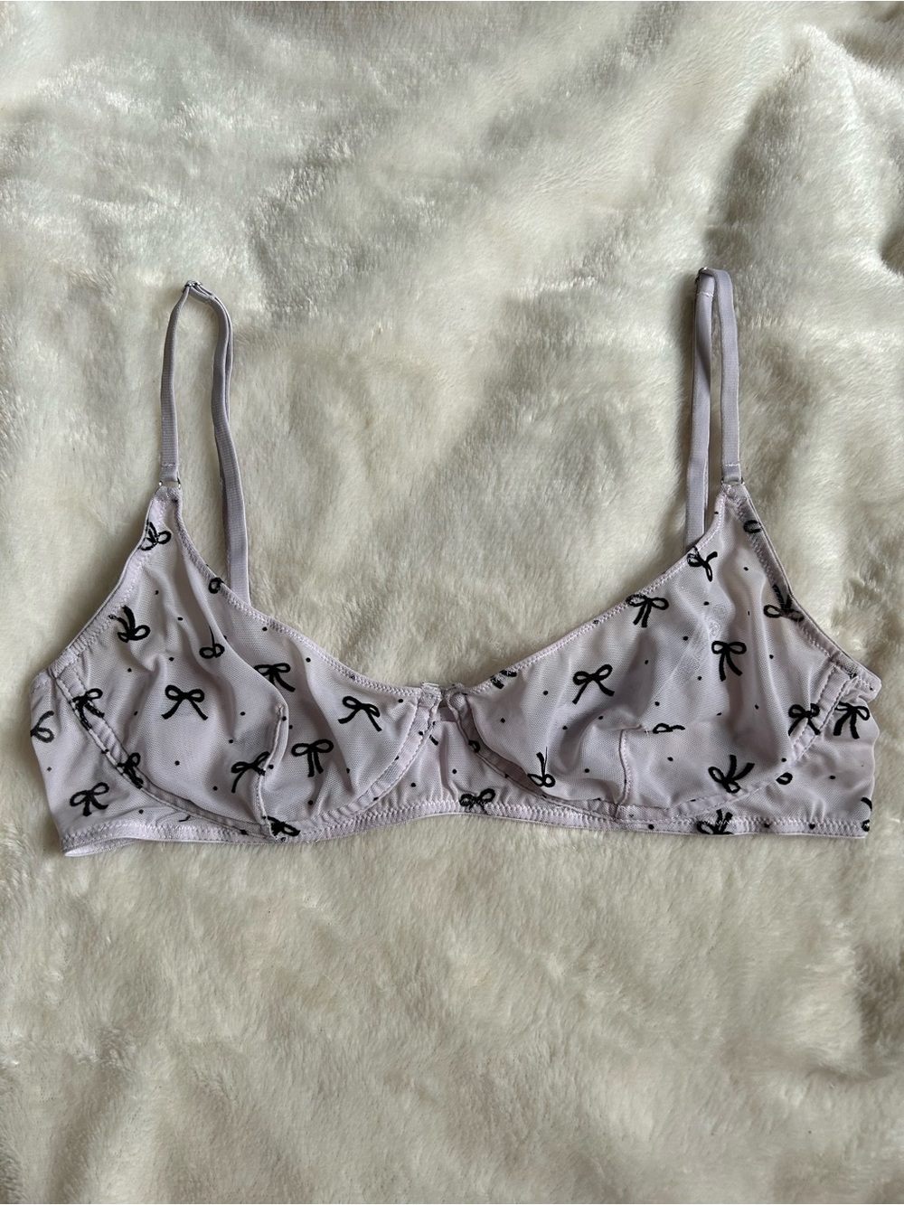 Urban Outfitters out from under lilac bow sheer bralette 36D